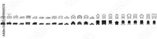 Public transport icon vector set. Travel illustration sign collection. journey symbol or logo.