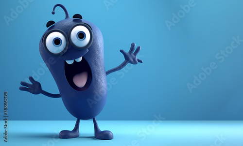 berry blackberry funny, cartoon emoticon on a blue background, illustration