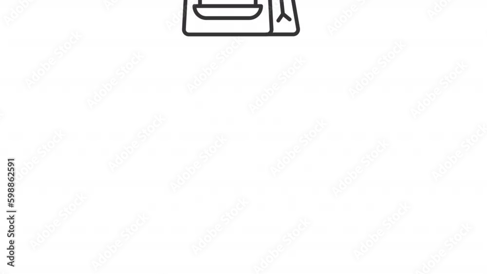 Food takeaway icon animation. Animated line hand picking up food package. Takeout order. Restaurant delivery. Loop HD video with alpha channel, transparent background. Outline motion graphic Food takeaway icon animation. Animated line hand picking up food package. Takeout order. Restaurant delivery. Loop HD video with alpha channel, transparent background. Outline motion graphic