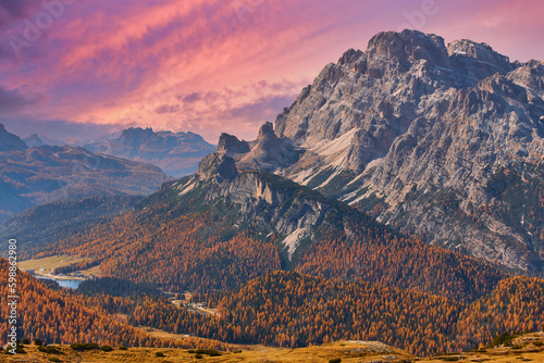 Italian Dolomites an autumn day photo