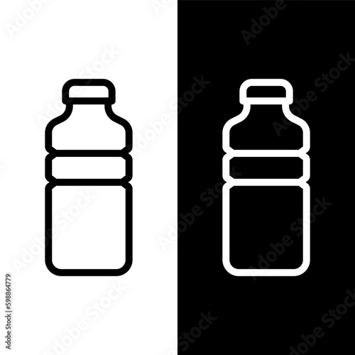 black and white water bottle icon