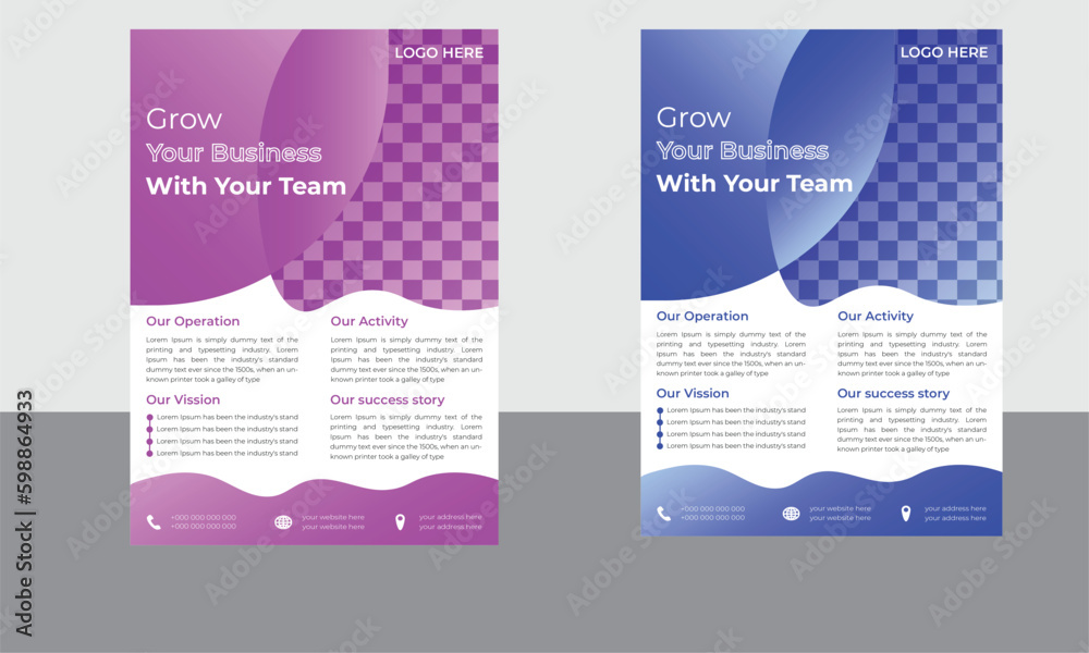 2 business flyer design template