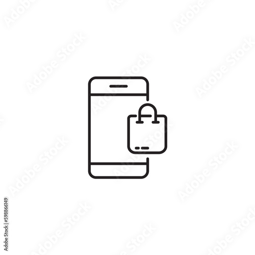 online shopping icon shopping bag icon, online store, shopping cart icon, phone, laptop for app web logo banner poster button - svg file