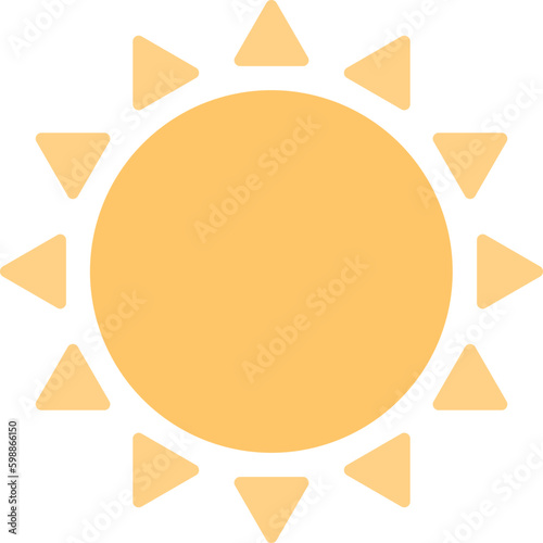 illustrazione vettoriale SVG di semplice sole, stella brillante con raggi su sfondo trasparente