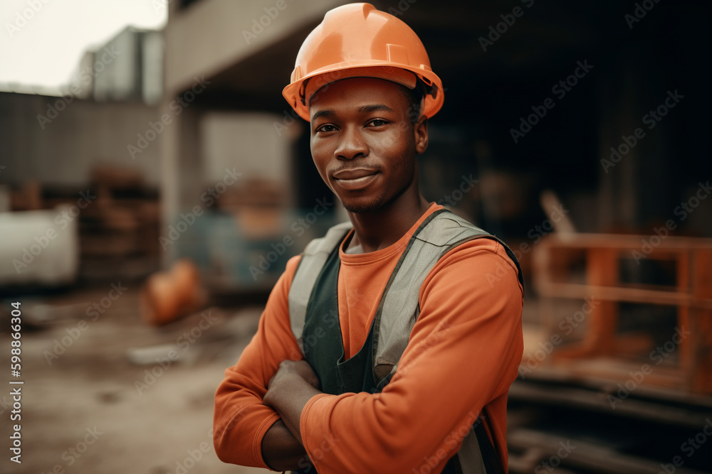 Construction worker in site. generative ai Construction worker in site. generative ai