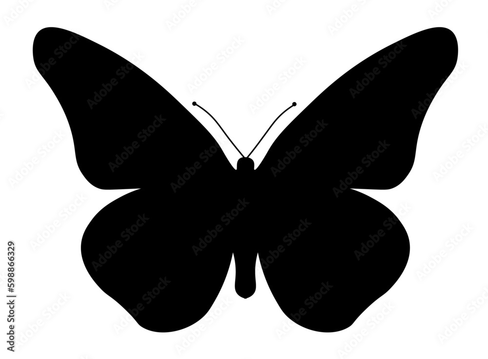 butterfly isolated on white butterflies silhouettes Stock Vector ...