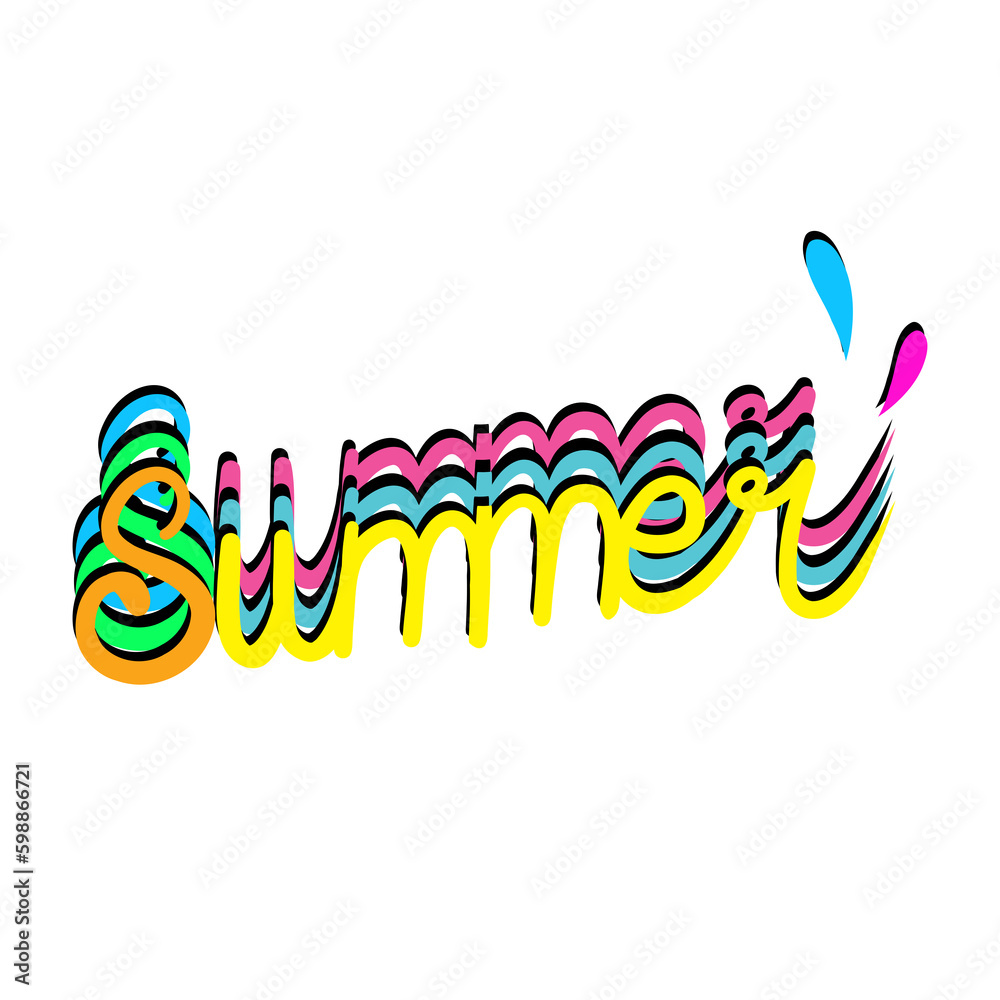 Summer Multicolor Lettering Summer Multicolor Lettering
