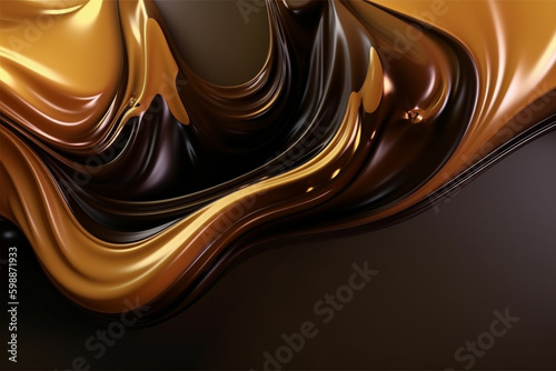 3d dynamic liquid chocolate background, generative ai