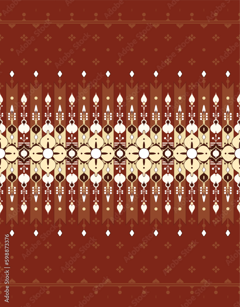 geometric and flower ethnic fabric pattern for cloth carpet wallpaper background wrapping etc.