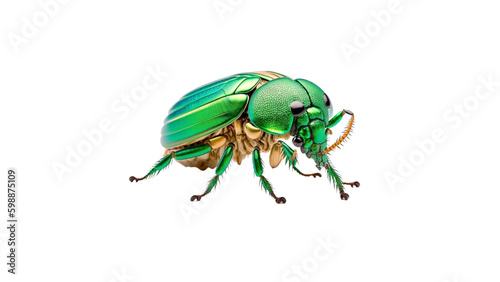 3d rendering of Green June Beetle Bug isolated on transparent background, Generative AI © Happymoon