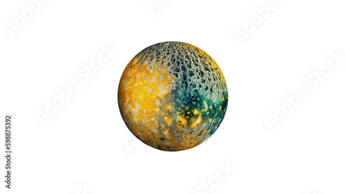 3d rendering of Mercury Planet isolated on transparent background, Generative AI