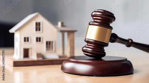 Hammer auction sale of real estate. Judge's decision. Generative Ai