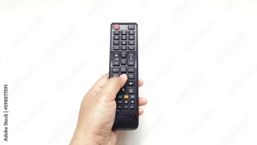 Remote control tv channel isolated on white background Remote control tv channel isolated on white background