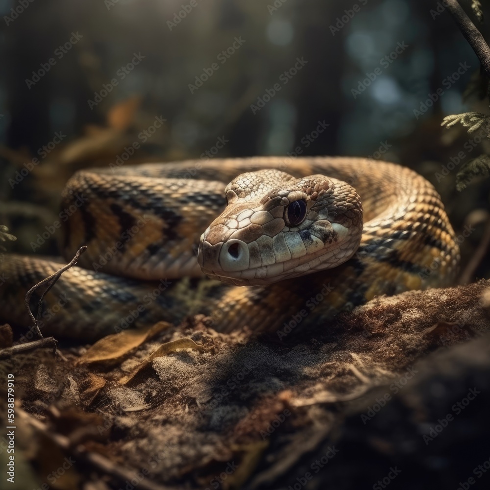 Snake in natural habitat (generative AI)