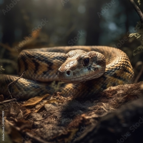Snake in natural habitat (generative AI)