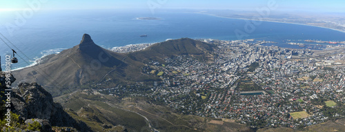 View at Cape Town from the table mountain in South Africa
