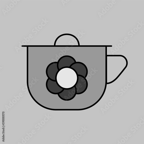 Baby potty vector isolated grayscale icon