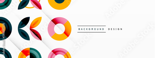 Colorful circles in a grid composition abstract background. Design for wallpaper, banner, background, landing page, wall art, invitation, prints, posters