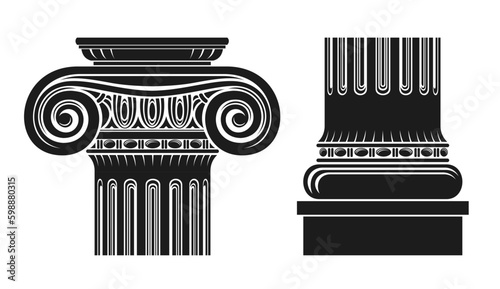 Capital of a medieval cathedral Ionic column