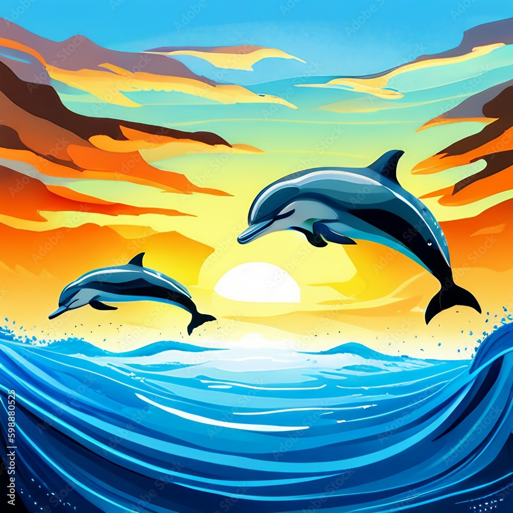 Fototapeta premium dolphin jumping out of water