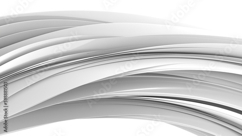 3D Rendering of abstract curve shape geometry white background