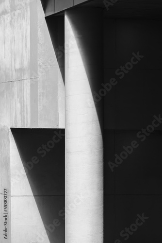 Architecture details Cement wall and column Shade shadow Abstract background