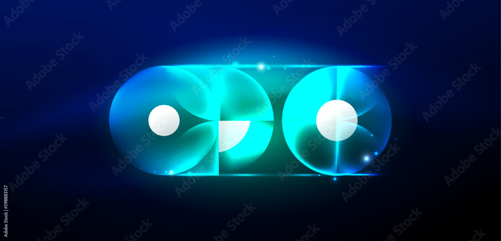 Neon light glowing circles vector abstract background Neon light glowing circles vector abstract background