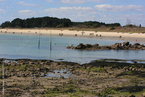 Plage du Ty Guard à la Trinité-sur-Mer (Bretagne, Morbihan, France)