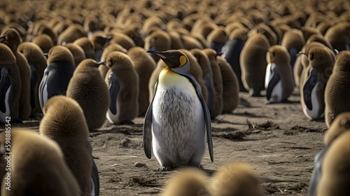 Adult King Penguin Aptenodytes patagonicus Generative AI