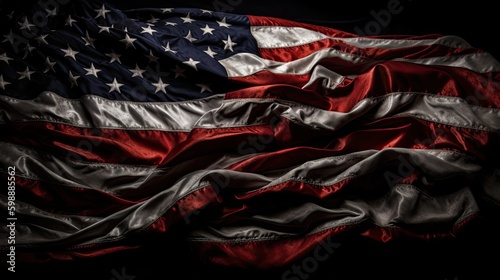 American flag made of expensive fabric Generative AI