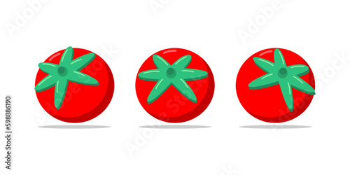Fresh red tomato vegetable icon flat vector design