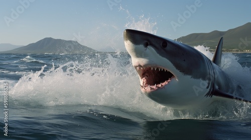 Attack great white shark Generative AI