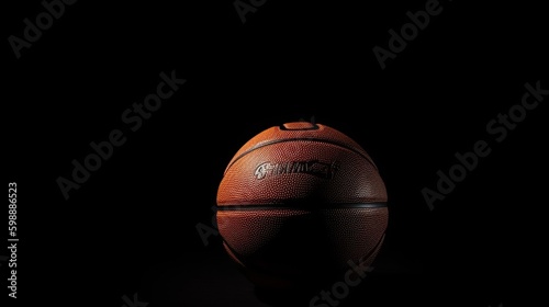 Basketball on a black background. Banner basketball Generative AI © Sandris_ua