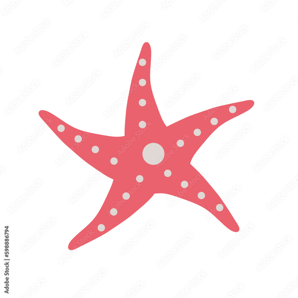 Starfish. A star living in the sea. Vector illustration. Isolated object, element on a white background. EPS Starfish. A star living in the sea. Vector illustration. Isolated object, element on a white background. EPS