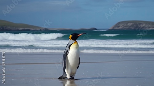 penguin on the beach Generative AI
