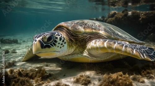 Chelonia mydas Green sea turtle Generative AI