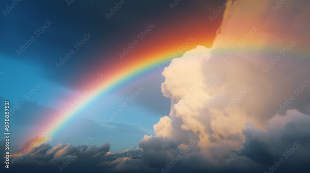 cloud rainbow in the sky. Generative AI
