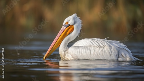 Dalmatian pelican in the natural environment wildlife