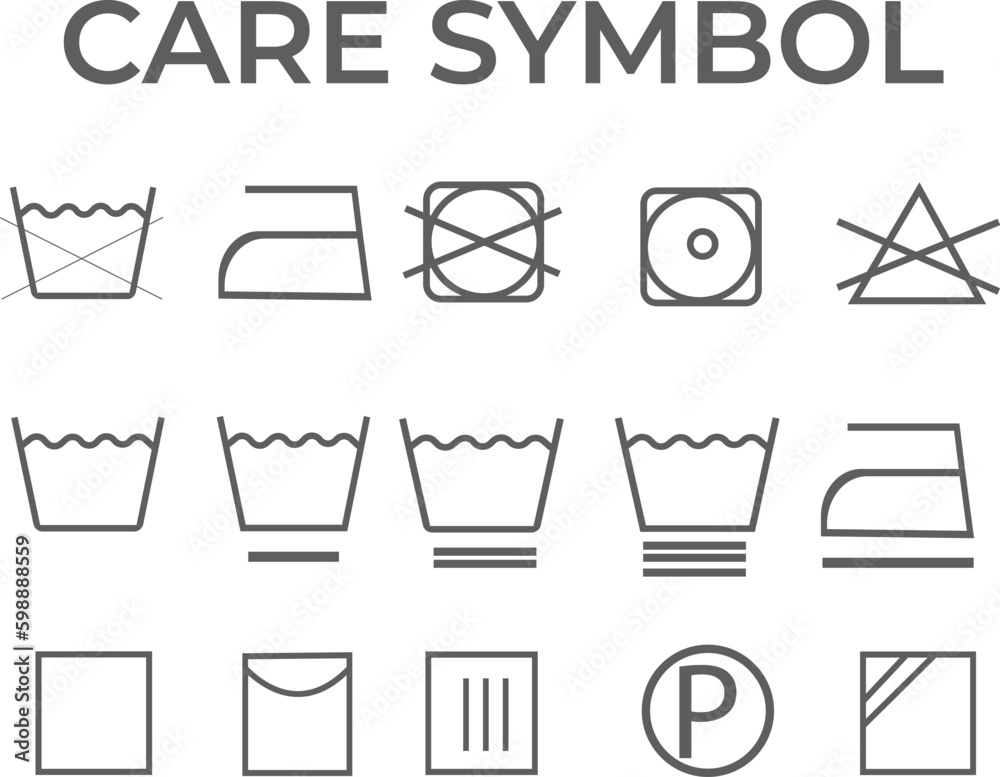 Clothing Label Care Symbol full vecot Clothing Label Care Symbol full vecot