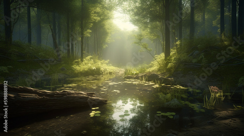 forest landscape. generative AI