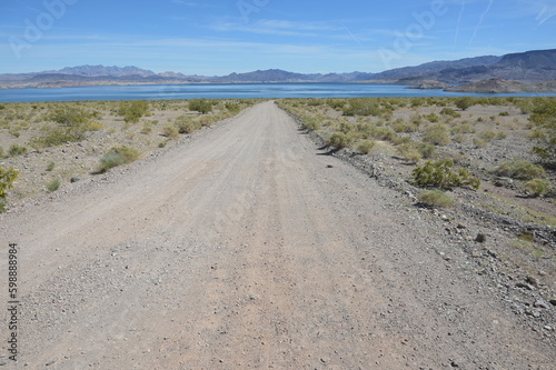 Low water levels due to drought at Lake Mead in Nevada  USA.