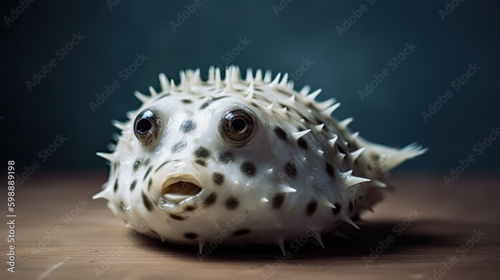 Fugu fish close up Generative AI