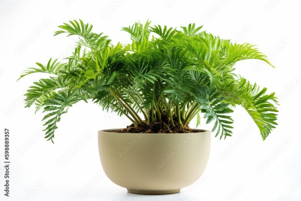 Home plant in a pot isolated on white background Generative AI Home plant in a pot isolated on white background Generative AI