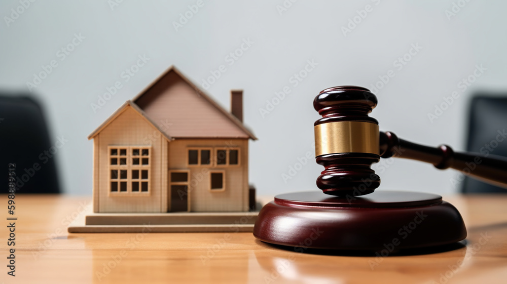 Hammer auction sale of real estate. Judge's decision. Generative Ai