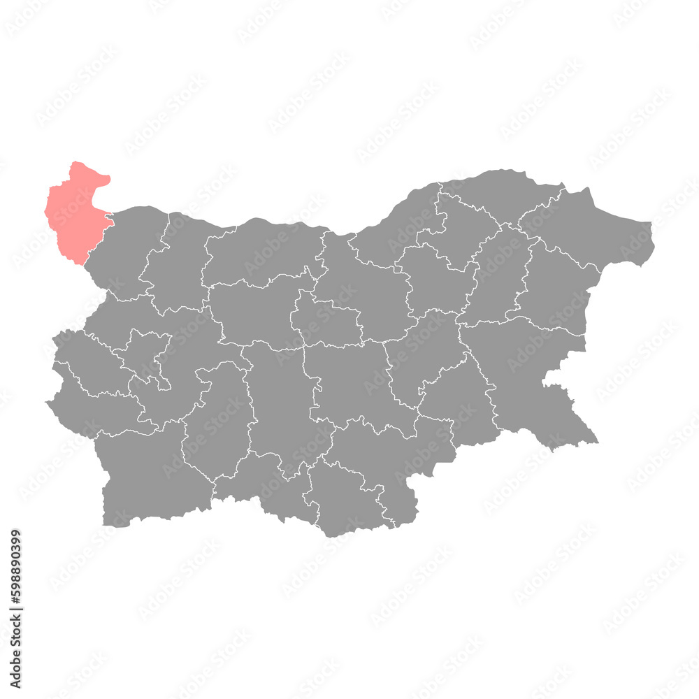 Vidin Province map, province of Bulgaria. Vector illustration. Vidin Province map, province of Bulgaria. Vector illustration.