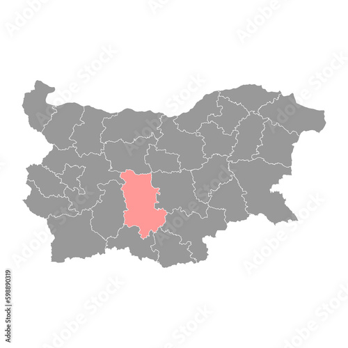 Plovdiv Province map  province of Bulgaria. Vector illustration.