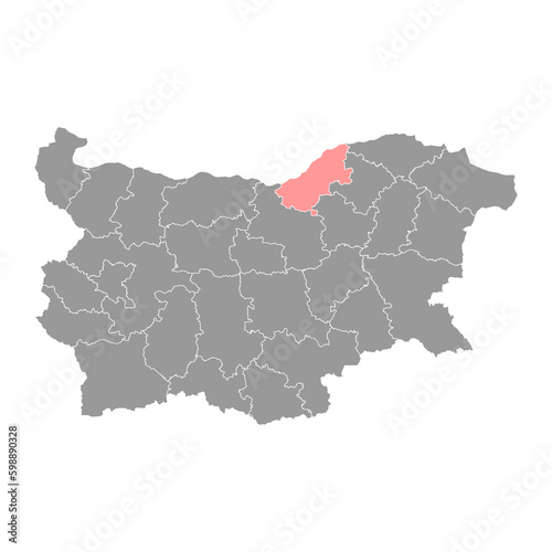 Ruse Province map, province of Bulgaria. Vector illustration.