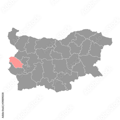 Pernik Province map, province of Bulgaria. Vector illustration. photo