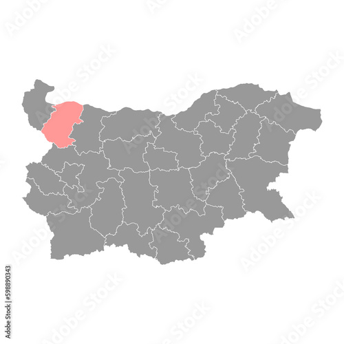 Montana Province map, province of Bulgaria. Vector illustration.