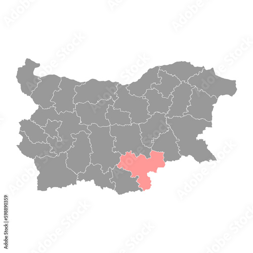 Haskovo Province map  province of Bulgaria. Vector illustration.